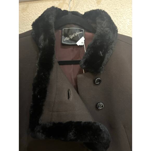 Saks 5th Avenue vintage brown coat women's small - Picture 4 of 13
